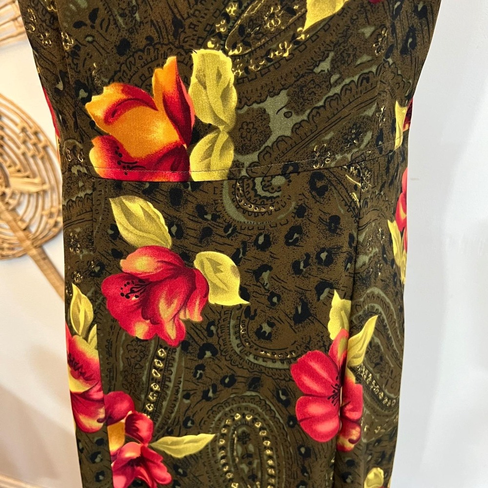 Vintage Floral Maxi Dress Sleeveless Boho Paisley Print Grunge Cottagecore 8 - Picture 6 of 7